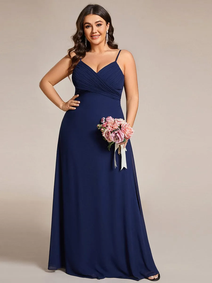 Malika elegant cross front cowl back bridesmaid dress
