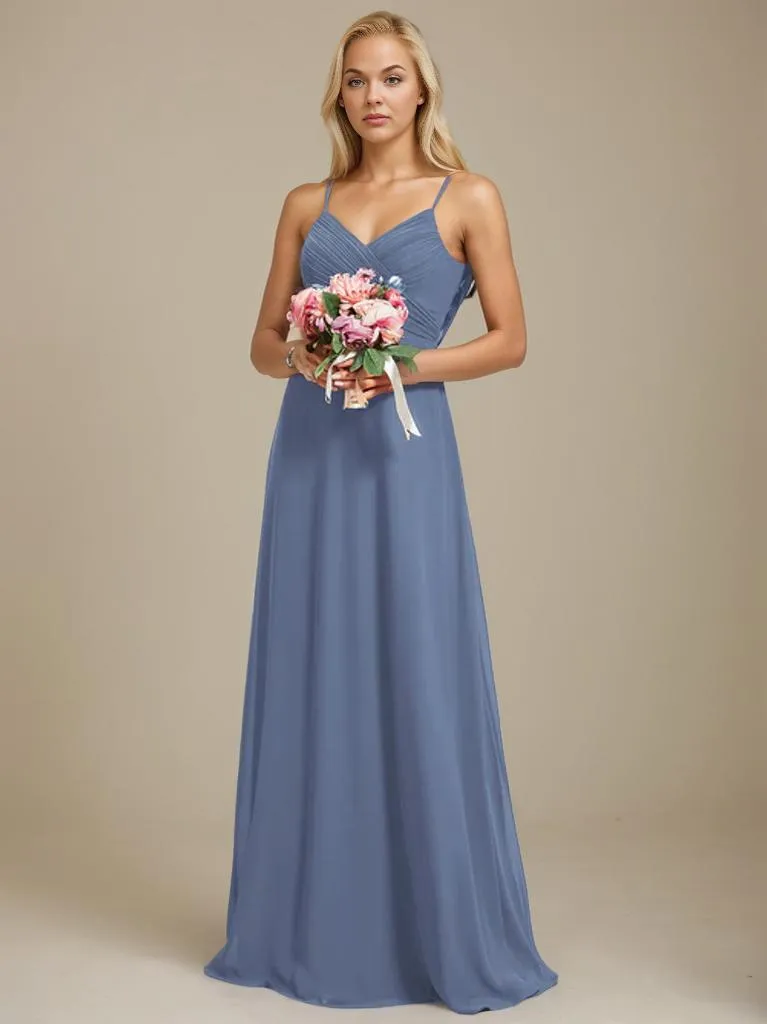 Malika elegant cross front cowl back bridesmaid dress