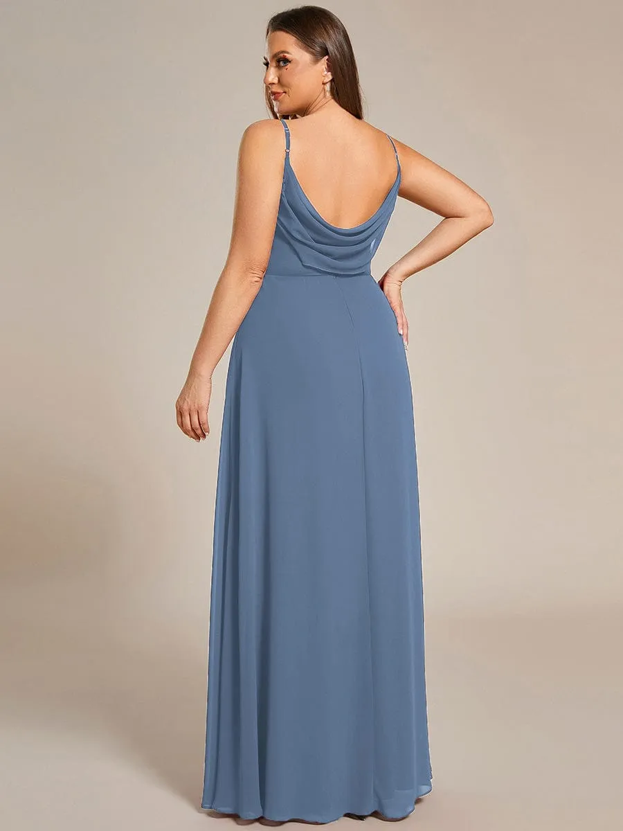 Malika elegant cross front cowl back bridesmaid dress