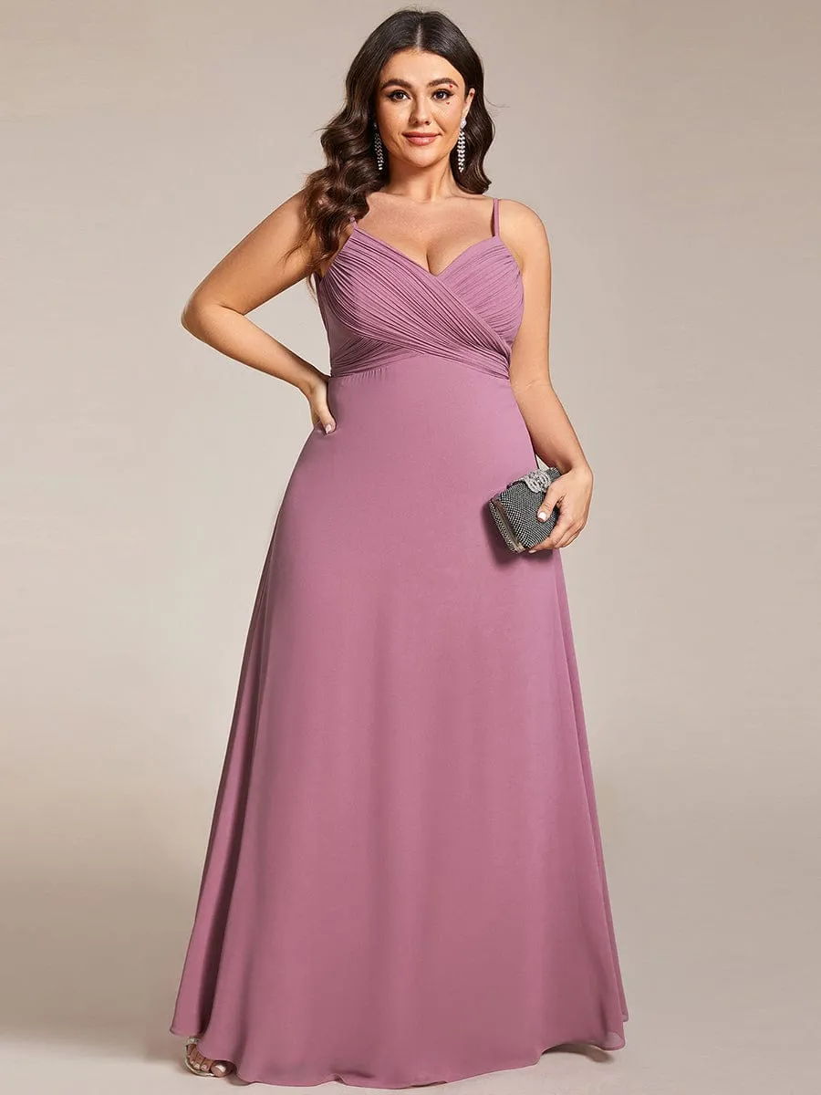 Malika elegant cross front cowl back bridesmaid dress