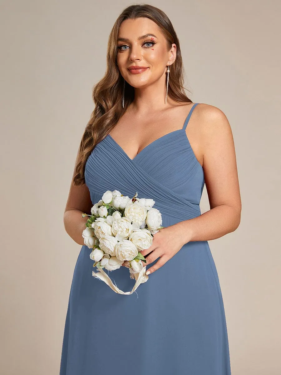 Malika elegant cross front cowl back bridesmaid dress