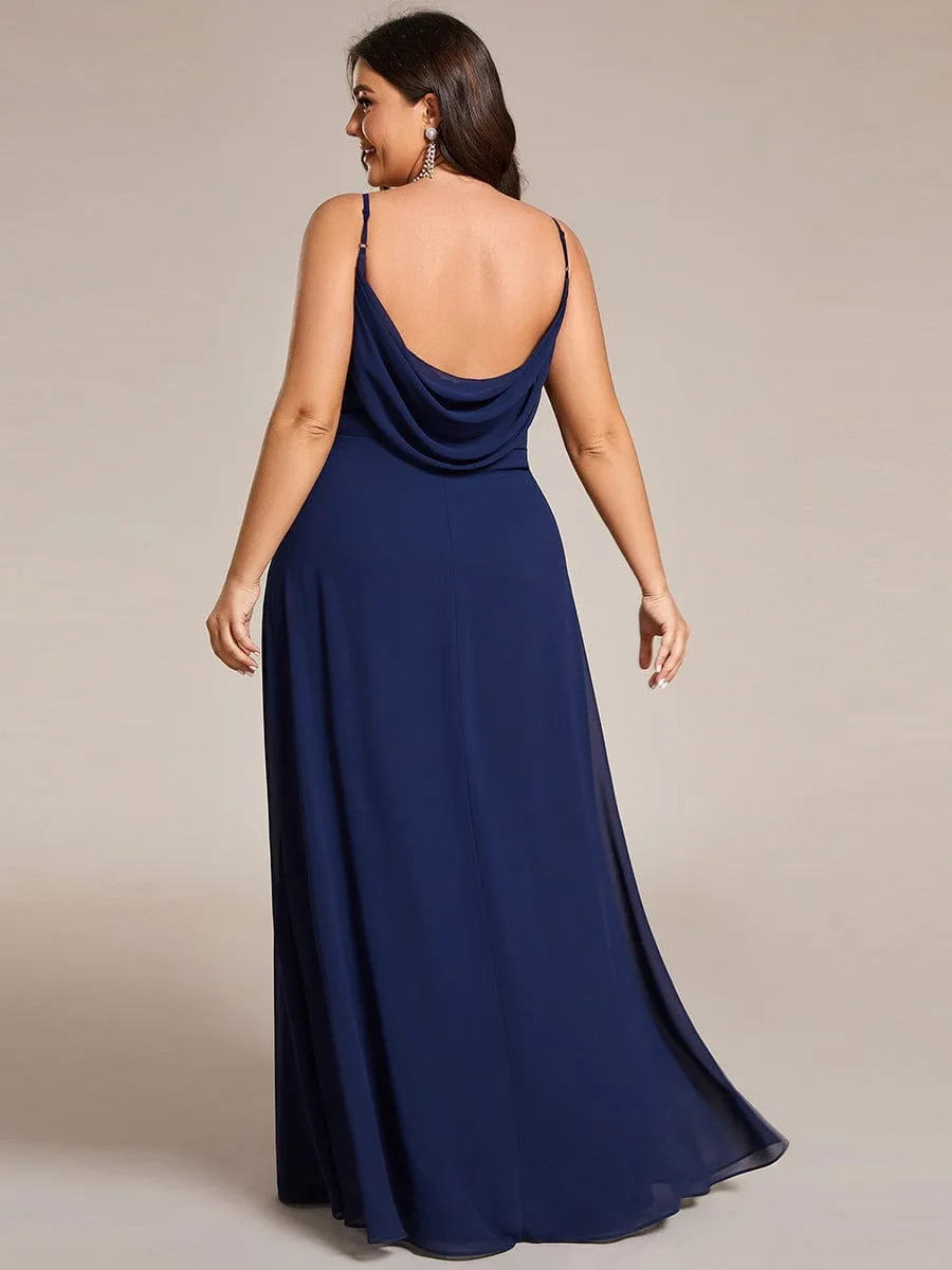 Malika elegant cross front cowl back bridesmaid dress