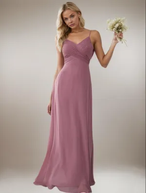 Malika elegant cross front cowl back bridesmaid dress