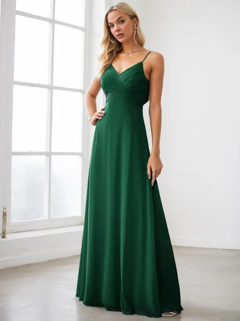 Malika elegant cross front cowl back bridesmaid dress