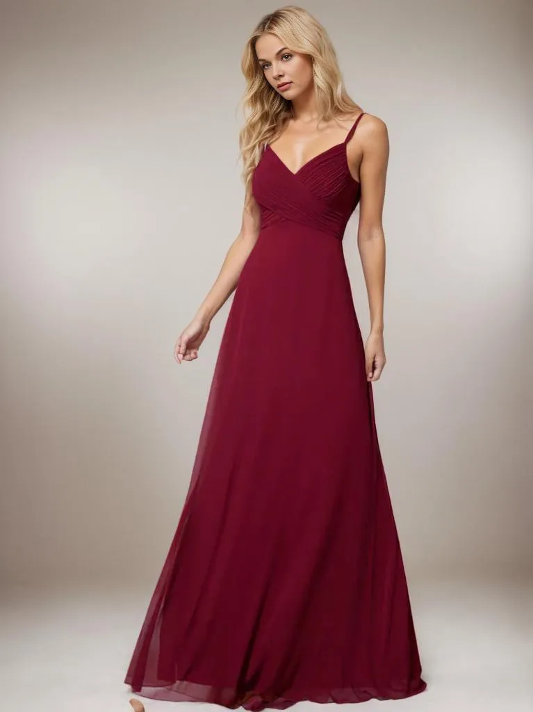 Malika elegant cross front cowl back bridesmaid dress