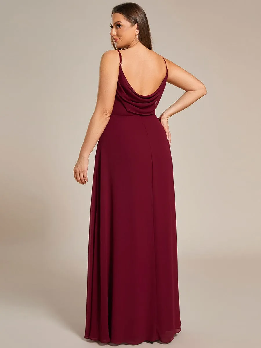 Malika elegant cross front cowl back bridesmaid dress