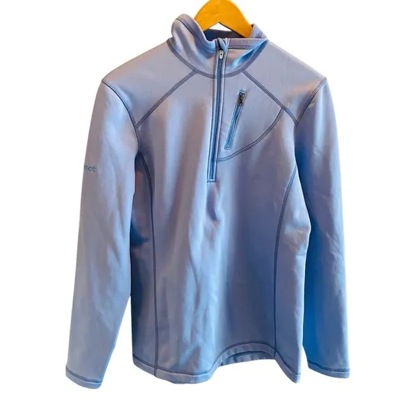MARMOT Light Blue Softshell Fleece Lined Quarter Zip Jacket