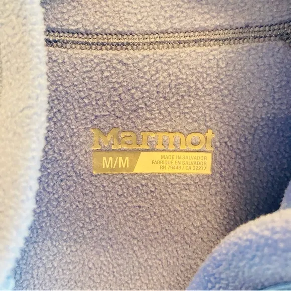 MARMOT Light Blue Softshell Fleece Lined Quarter Zip Jacket