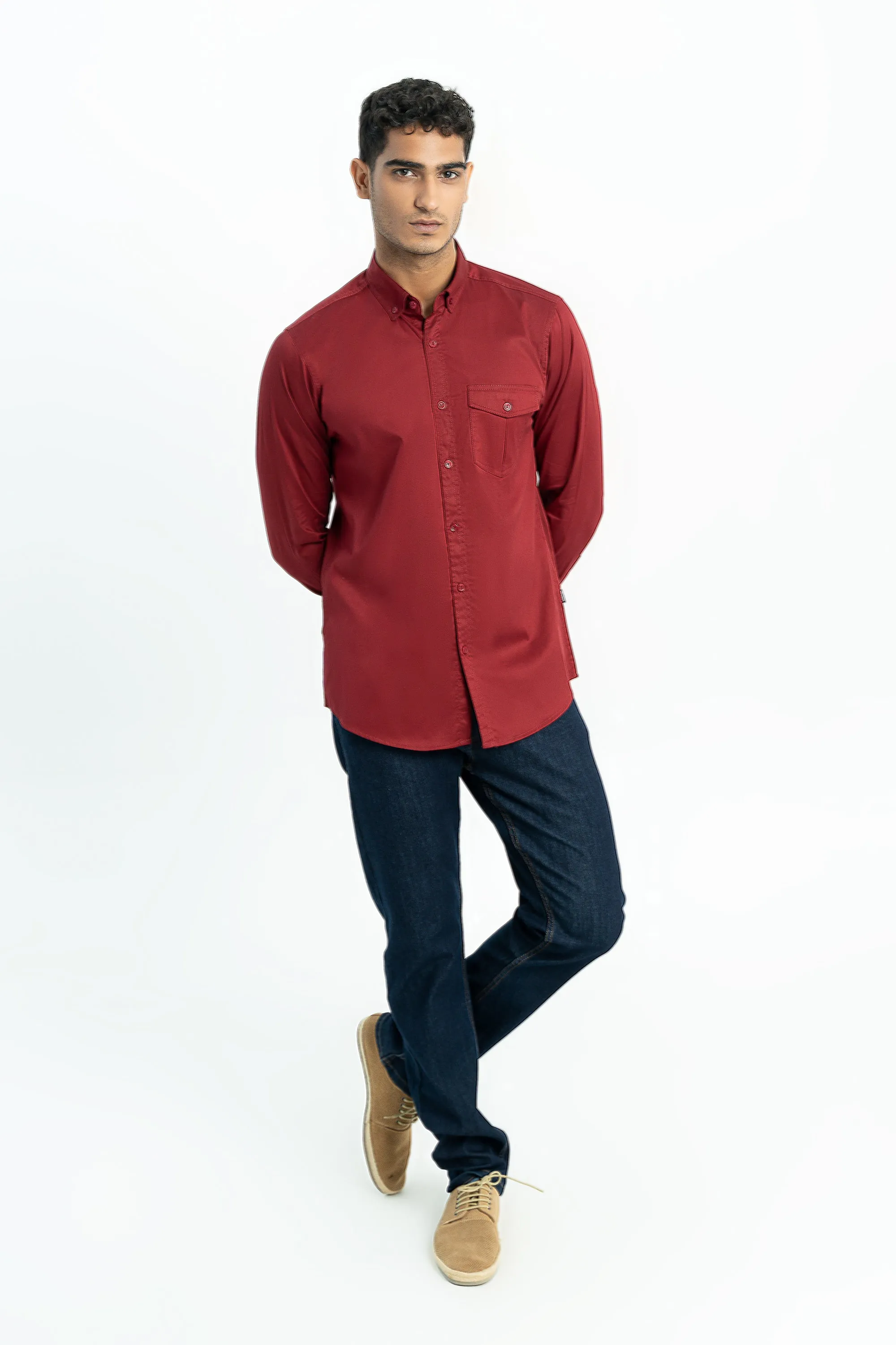 Maroon casual shirt