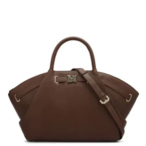Medium Wax Leather Satchel - Espresso