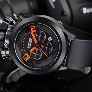MEGIR Mens Military Watch with Silicon Band