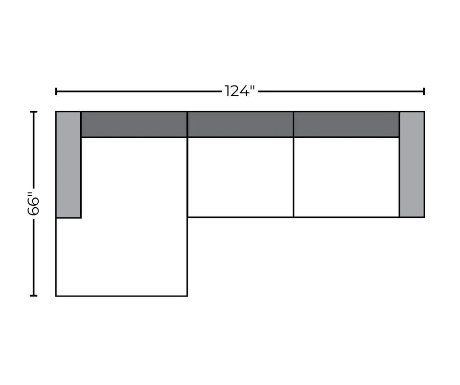 Menchaca 124" Left Chaise Sectional