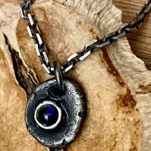 Men’s Blue Sapphire Pendant Necklace