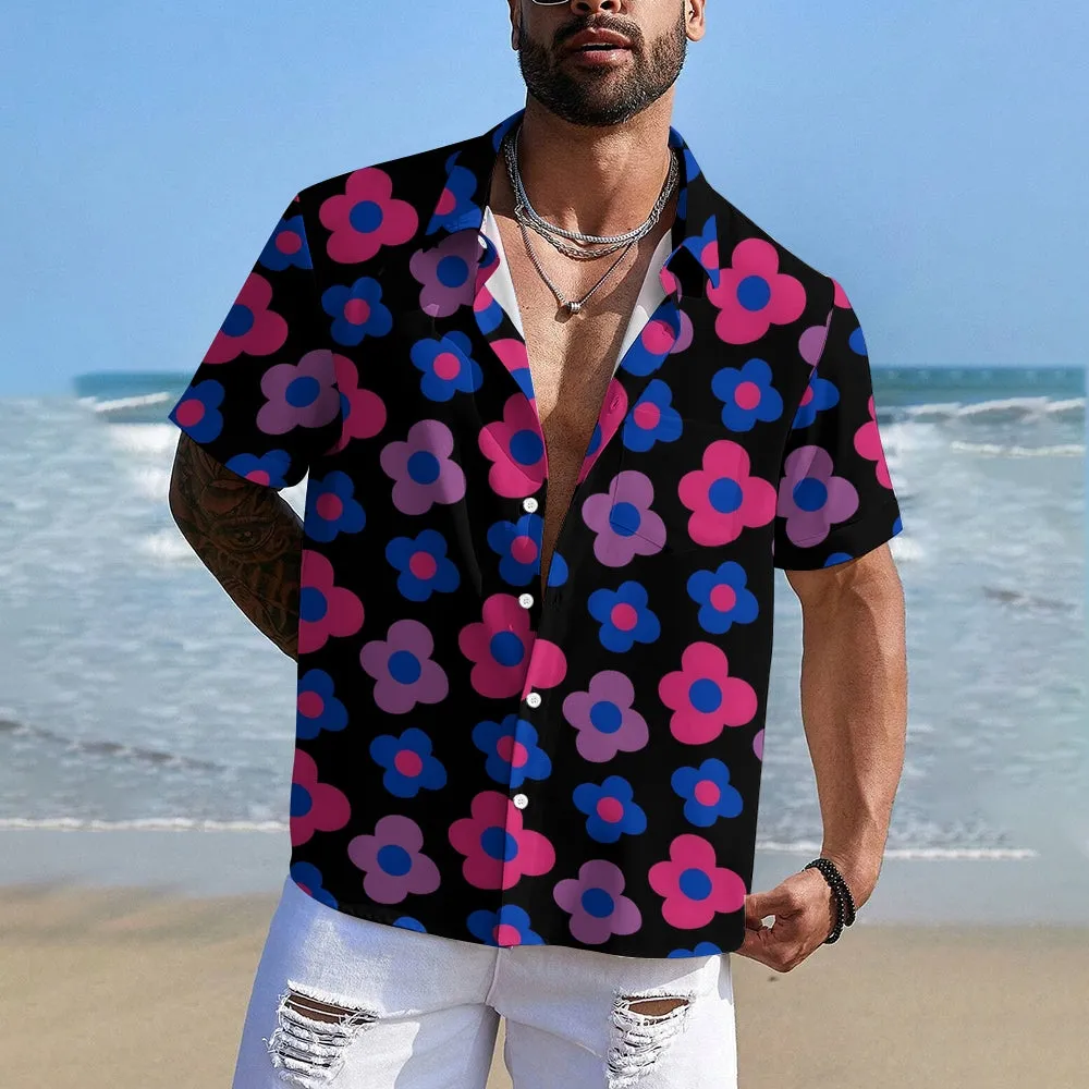 Men's Flowers Casual Short Sleeve Shirt 2311000574