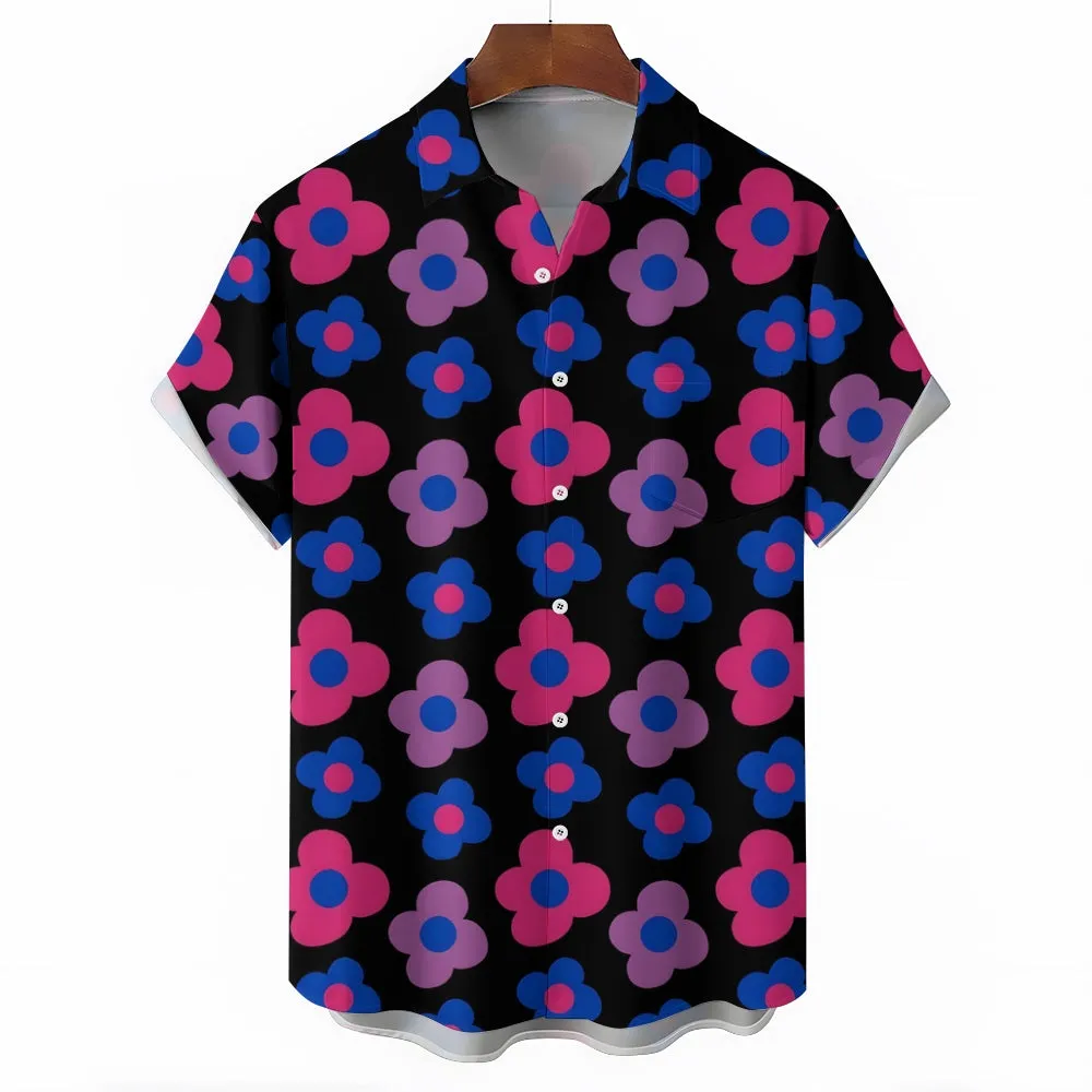 Men's Flowers Casual Short Sleeve Shirt 2311000574
