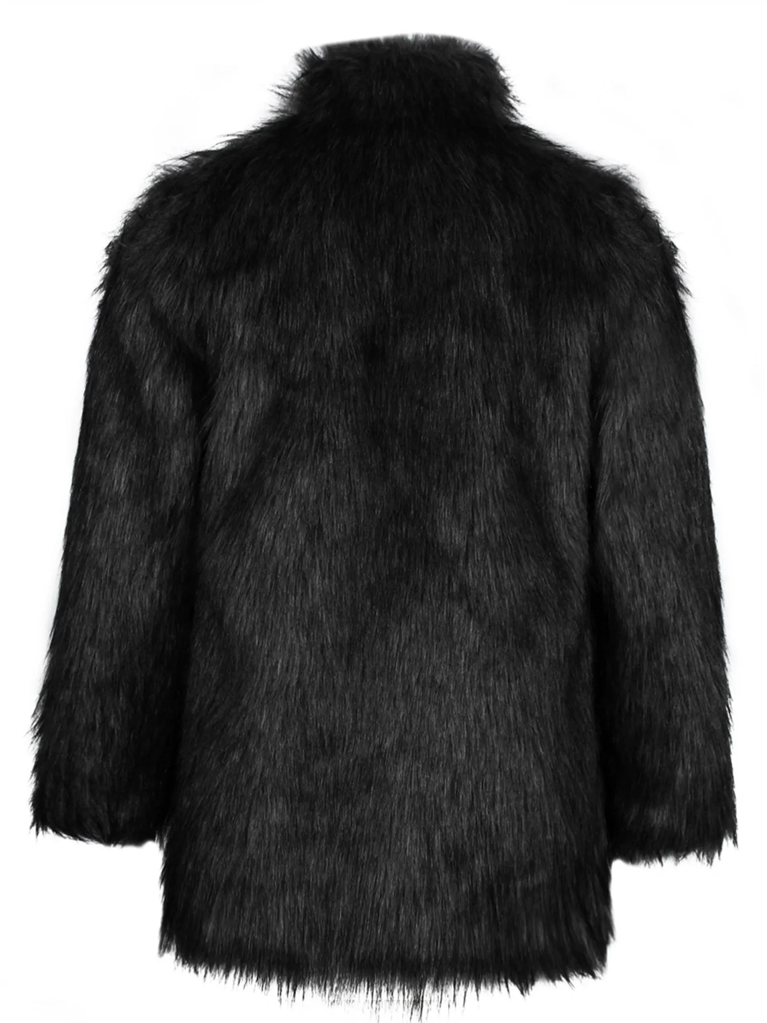 Mens Long Sleeve Faux Fur Winter Overcoat