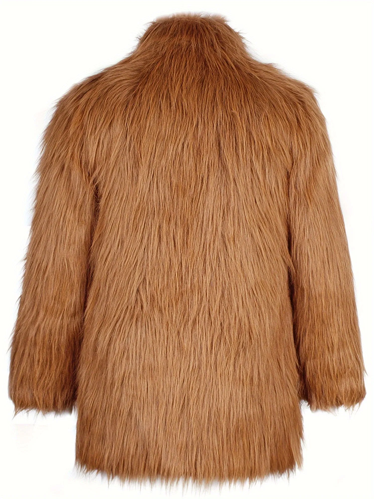 Mens Long Sleeve Faux Fur Winter Overcoat