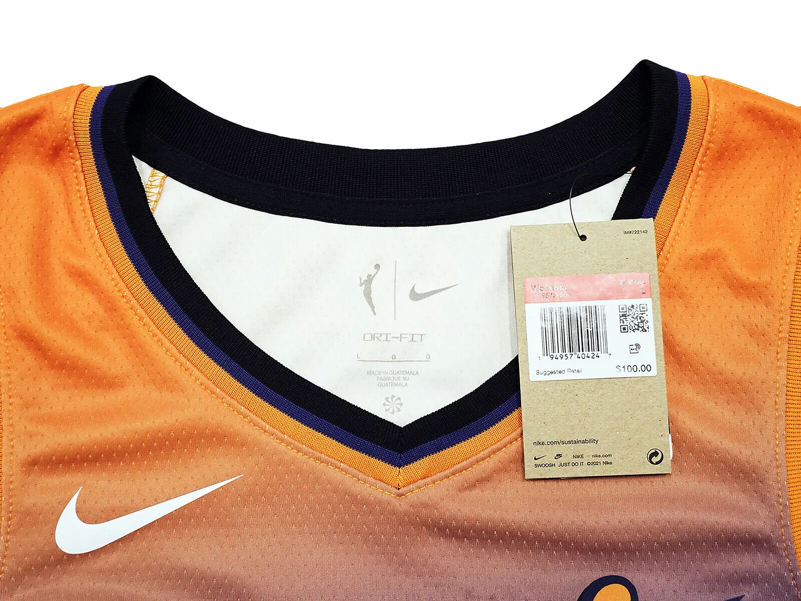 MERCURY DIANA TAURASI AUTOGRAPHED PURPLE NIKE JERSEY L BECKETT QR 214838