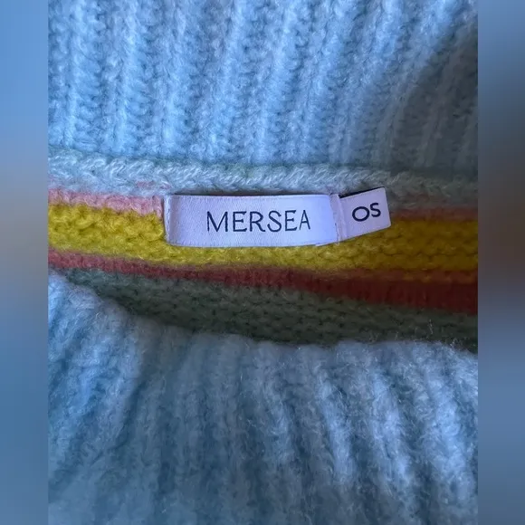 MERSEA $124 SeaHappy Knit Rainbow Striped Oversized Cozy Sweater Jumper OneSize