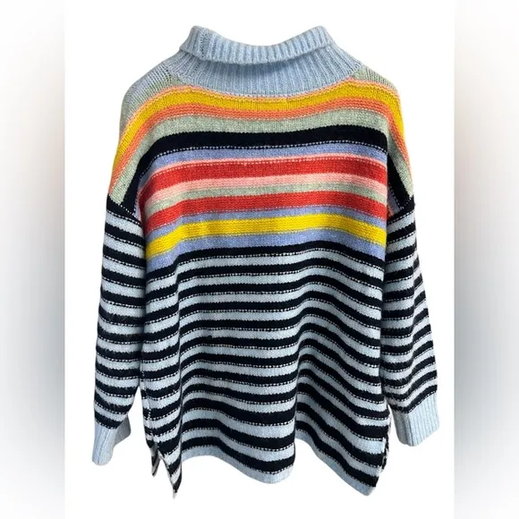 MERSEA $124 SeaHappy Knit Rainbow Striped Oversized Cozy Sweater Jumper OneSize