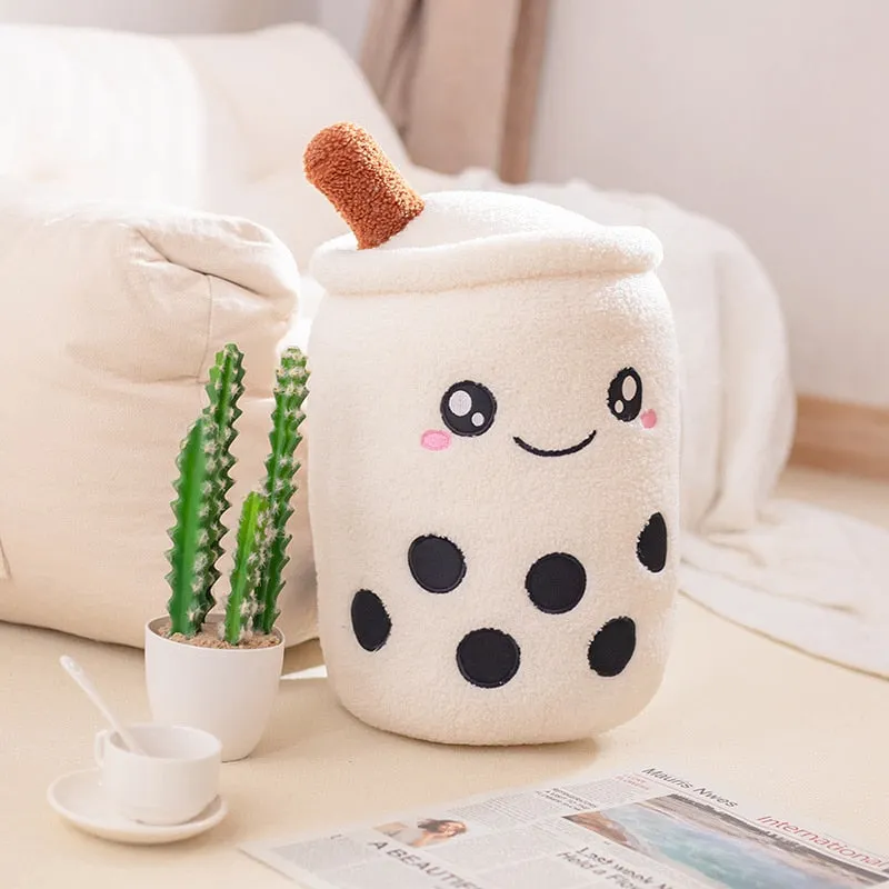 Milk Boba Tea Plush Pillow Stuffed Toy For Kids & Adults
