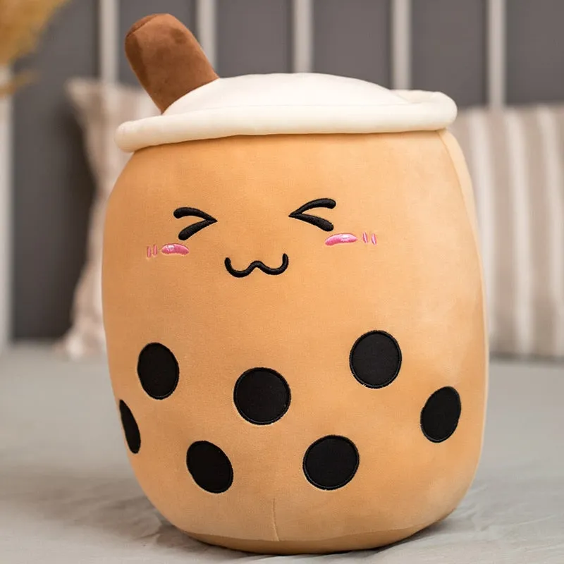 Milk Boba Tea Plush Pillow Stuffed Toy For Kids & Adults