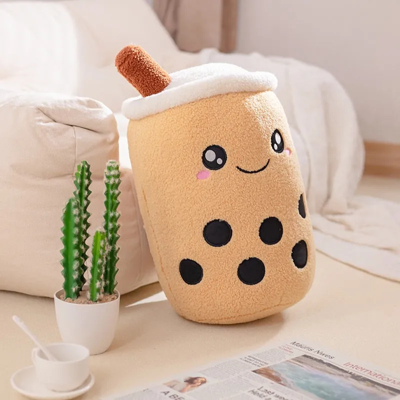 Milk Boba Tea Plush Pillow Stuffed Toy For Kids & Adults