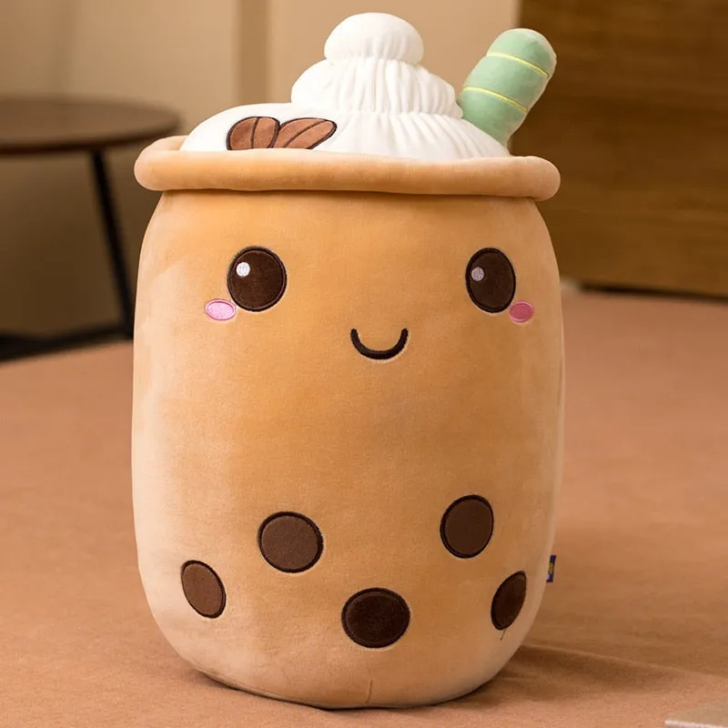 Milk Boba Tea Plush Pillow Stuffed Toy For Kids & Adults