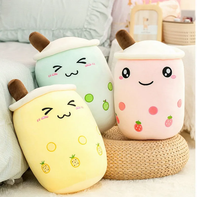 Milk Boba Tea Plush Pillow Stuffed Toy For Kids & Adults