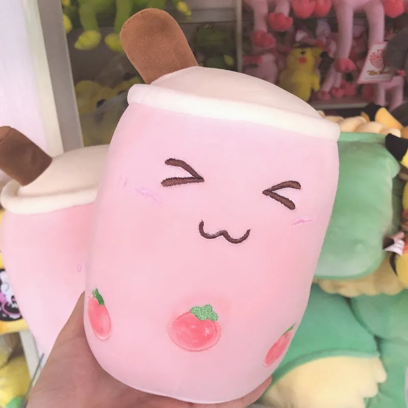 Milk Boba Tea Plush Pillow Stuffed Toy For Kids & Adults