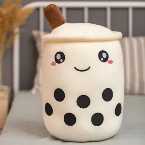 Milk Boba Tea Plush Pillow Stuffed Toy For Kids & Adults