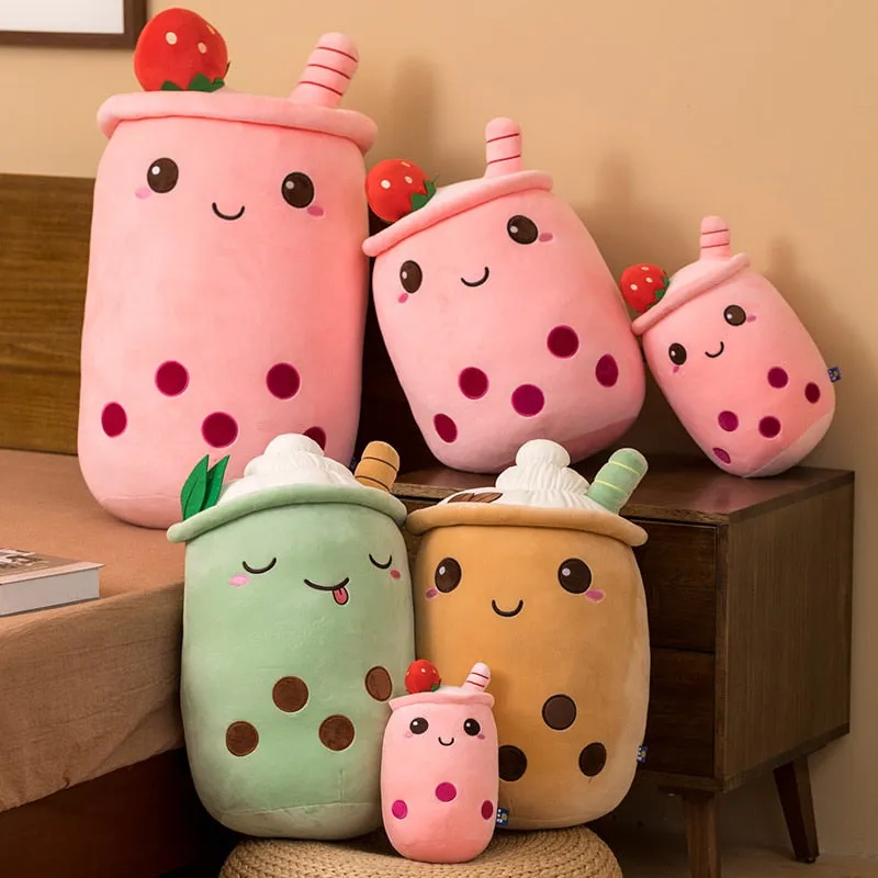 Milk Boba Tea Plush Pillow Stuffed Toy For Kids & Adults
