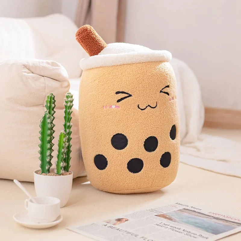 Milk Boba Tea Plush Pillow Stuffed Toy For Kids & Adults