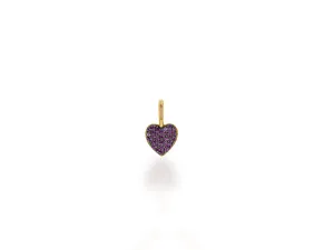 Mini Amethyst Pave Heart Charm