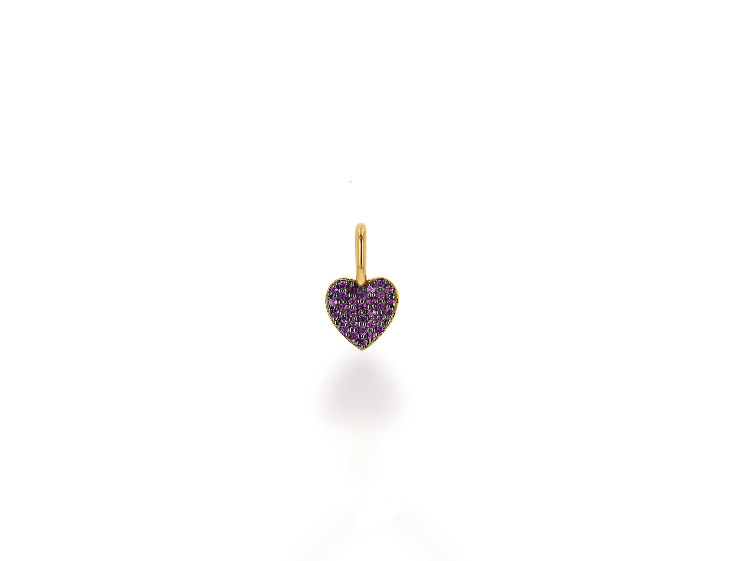 Mini Amethyst Pave Heart Charm