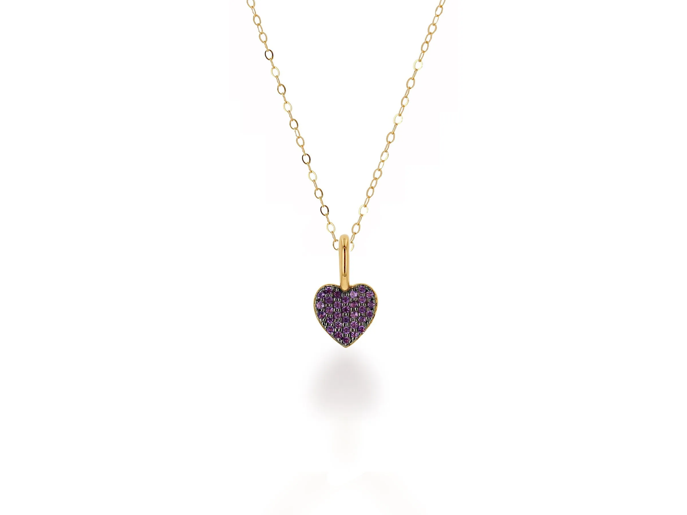 Mini Amethyst Pave Heart Charm
