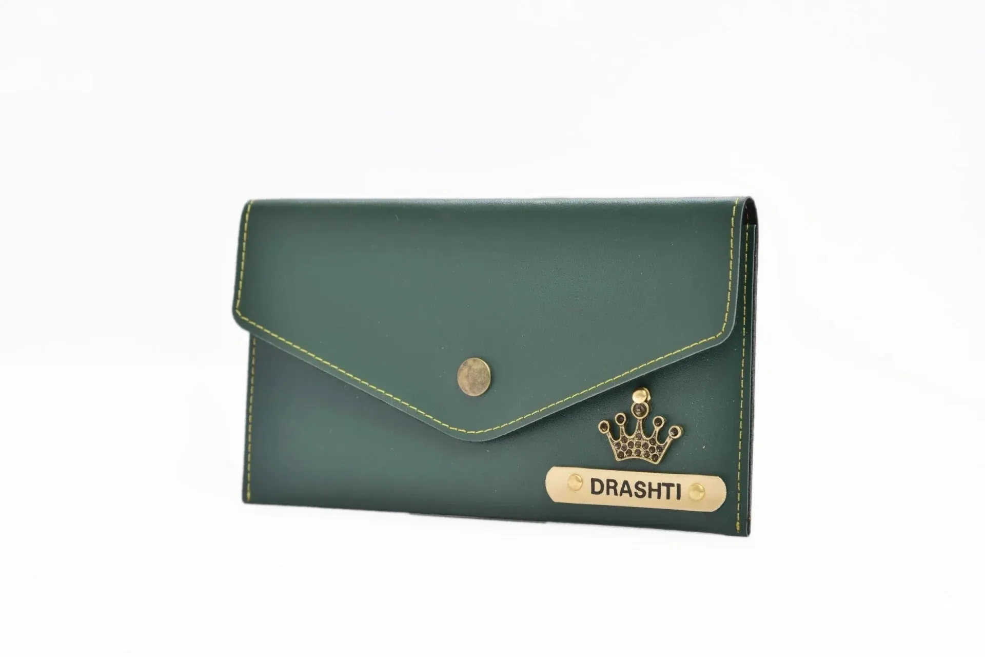Minimal clutch & Men's Wallet & Personalised Couple Rainbow Classic WaterBottle - Olive Green