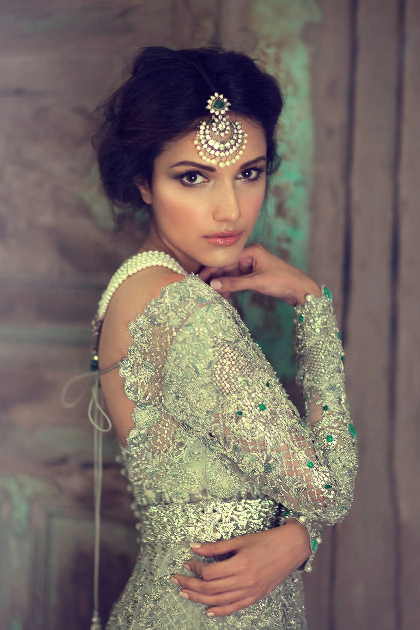 Mint Green Color Designer Jacket Lehenga
