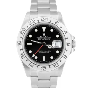 MINT PAPERS Rolex Explorer II 40mm SEL Black 16570 Stainless Steel GMT Watch BOX