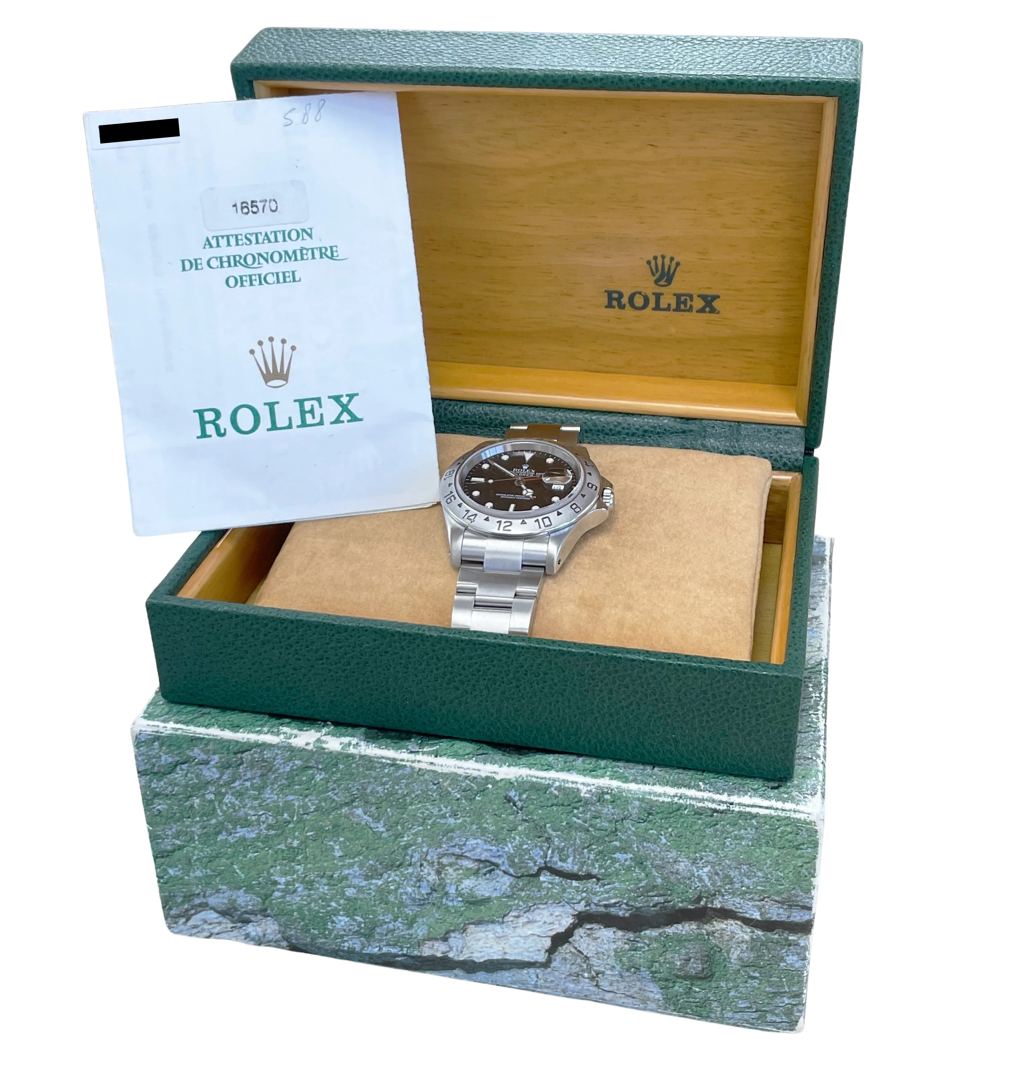 MINT PAPERS Rolex Explorer II 40mm SEL Black 16570 Stainless Steel GMT Watch BOX