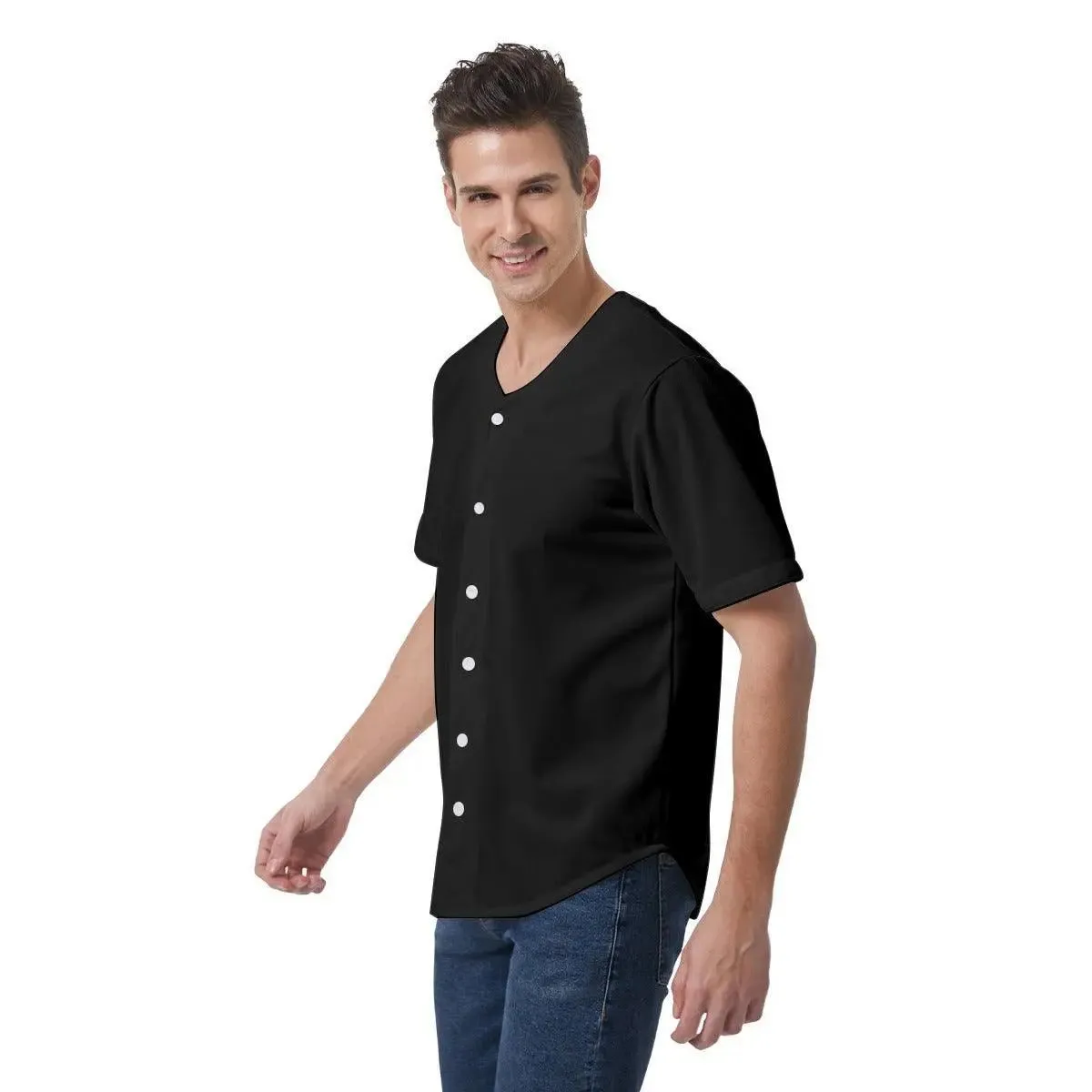 Misha Men's Short Sleeve Baseball Jersey - Black