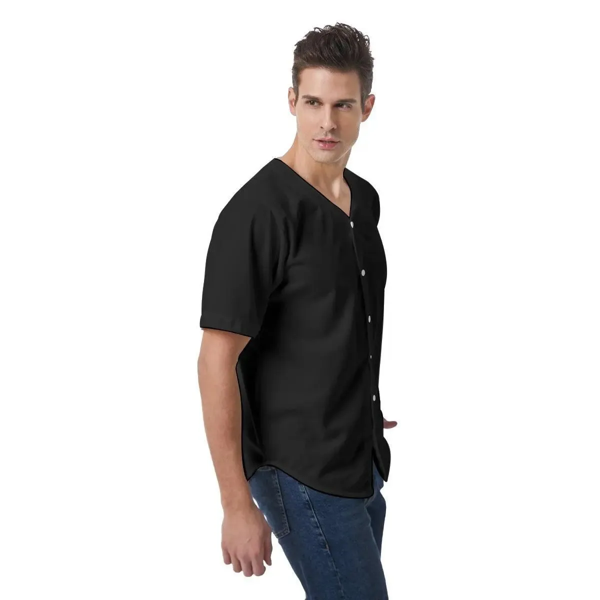 Misha Men's Short Sleeve Baseball Jersey - Black