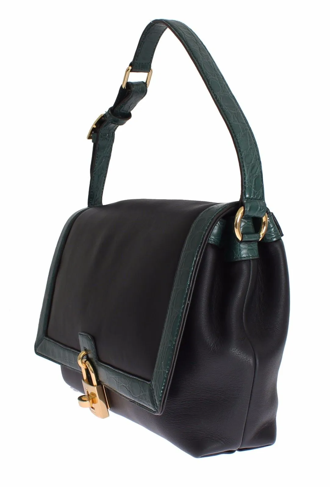 MISS BONITA Green Caiman Leather Designer Handbag for Women Purse