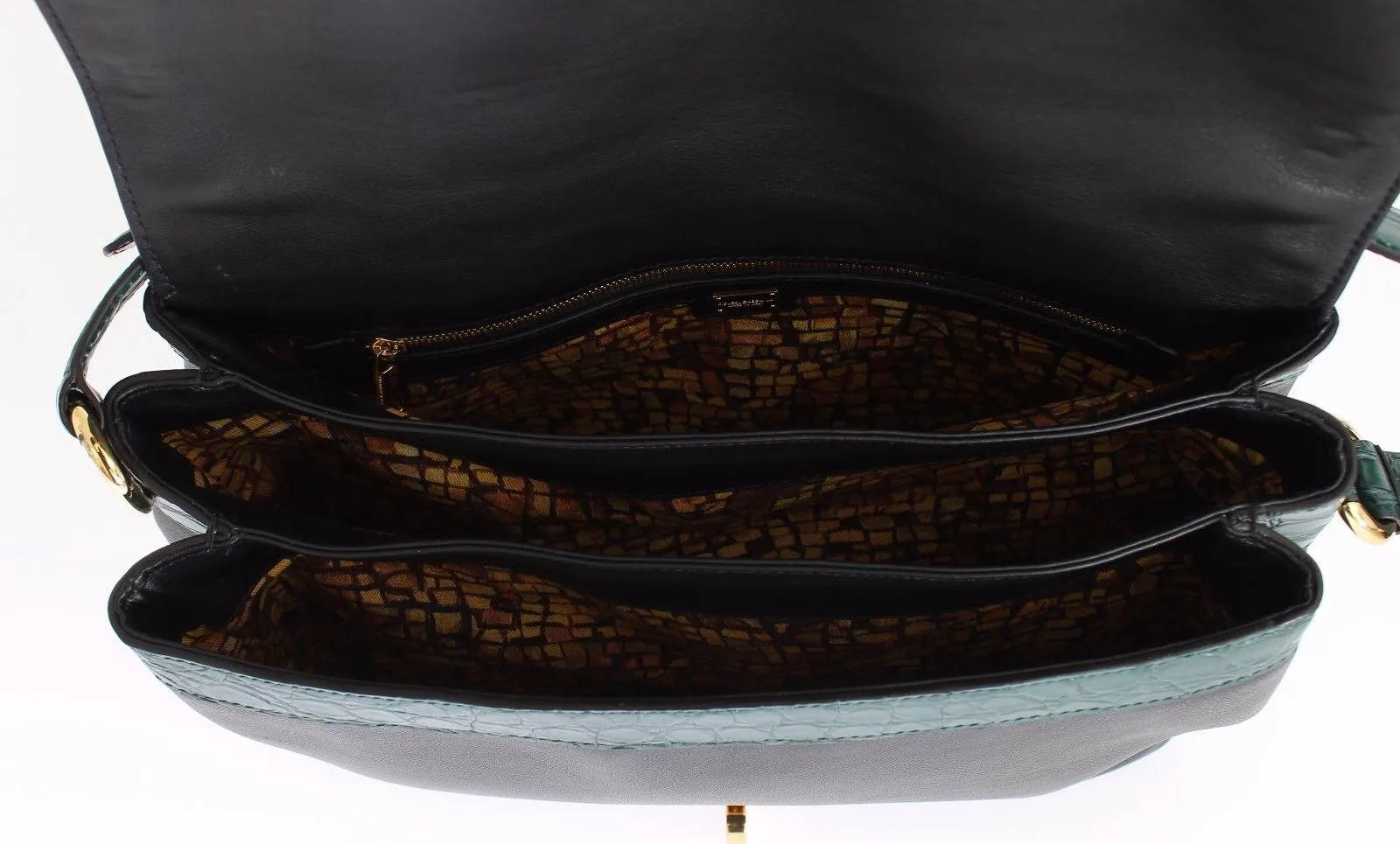 MISS BONITA Green Caiman Leather Designer Handbag for Women Purse