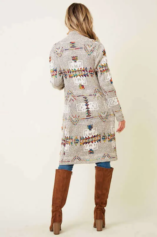 Montana Open Front Cardigan in Oatmeal - Curvy