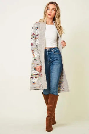 Montana Open Front Cardigan in Oatmeal - Curvy