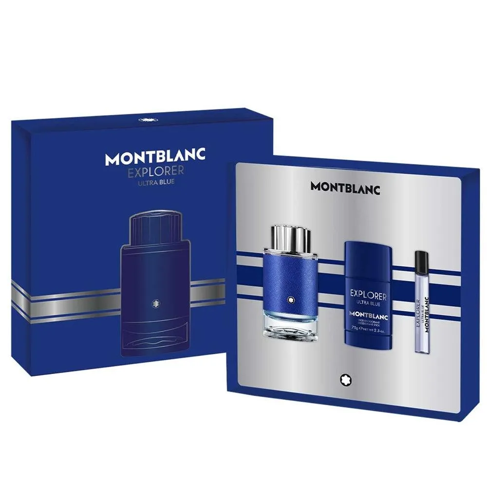 Montblanc Explorer Ultra Blue Set (EDP 100ml   7.5ml   Deodorant Stick 75g) 3386460130561