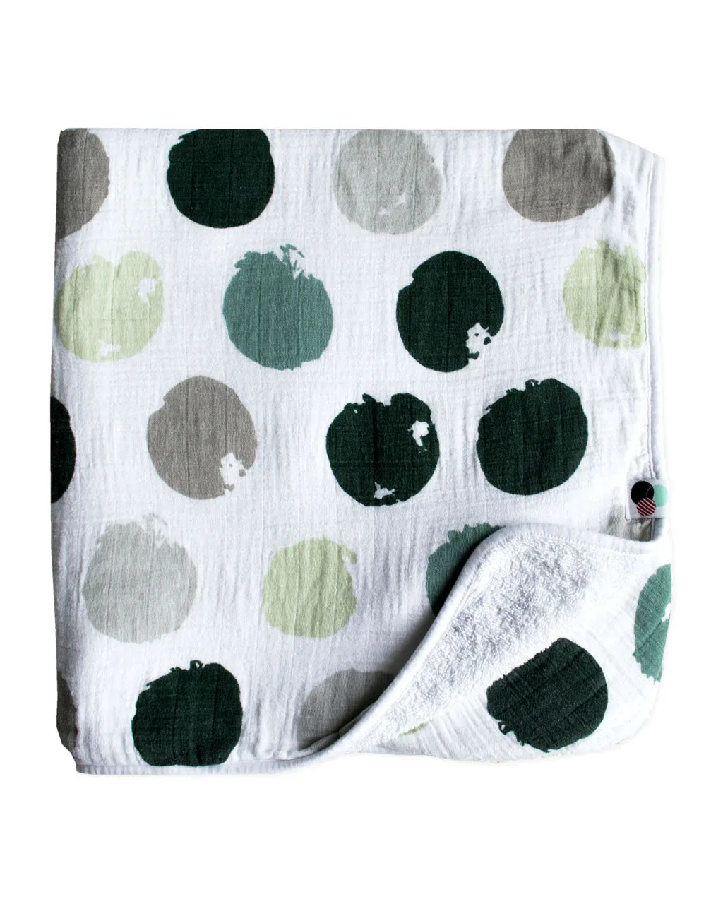 MOSS GREEN CIRCLES | Hooded Towel   Washcloth Set