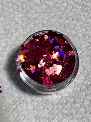 Mouse Head Glitter (Holographic Pink)