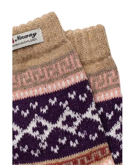 Multi Tan Norwegian Socks Small
